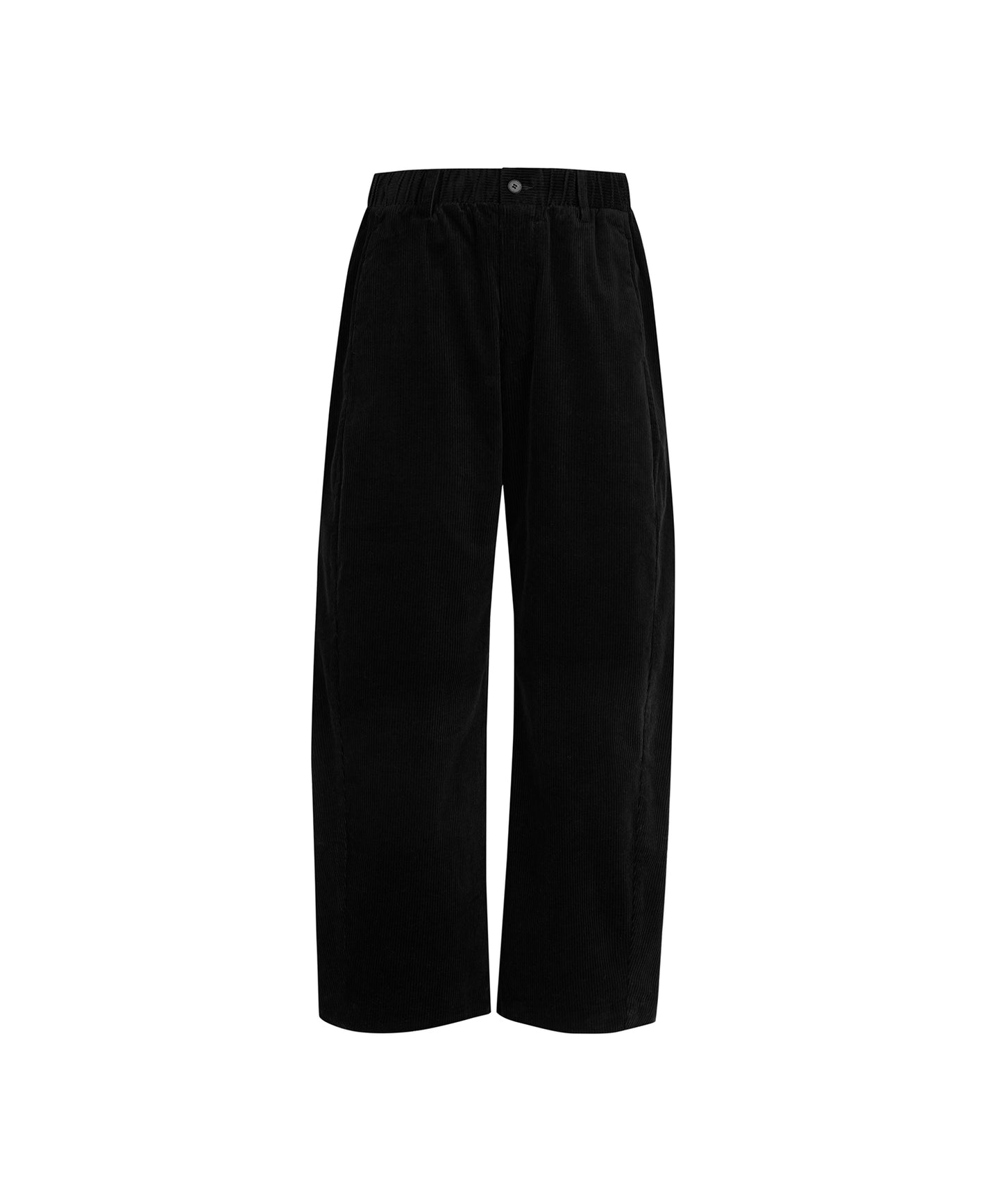 Corduroy Elasticated-waist Straight-leg Trousers