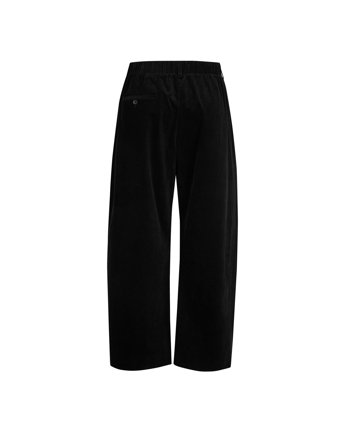 Corduroy Elasticated-waist Straight-leg Trousers