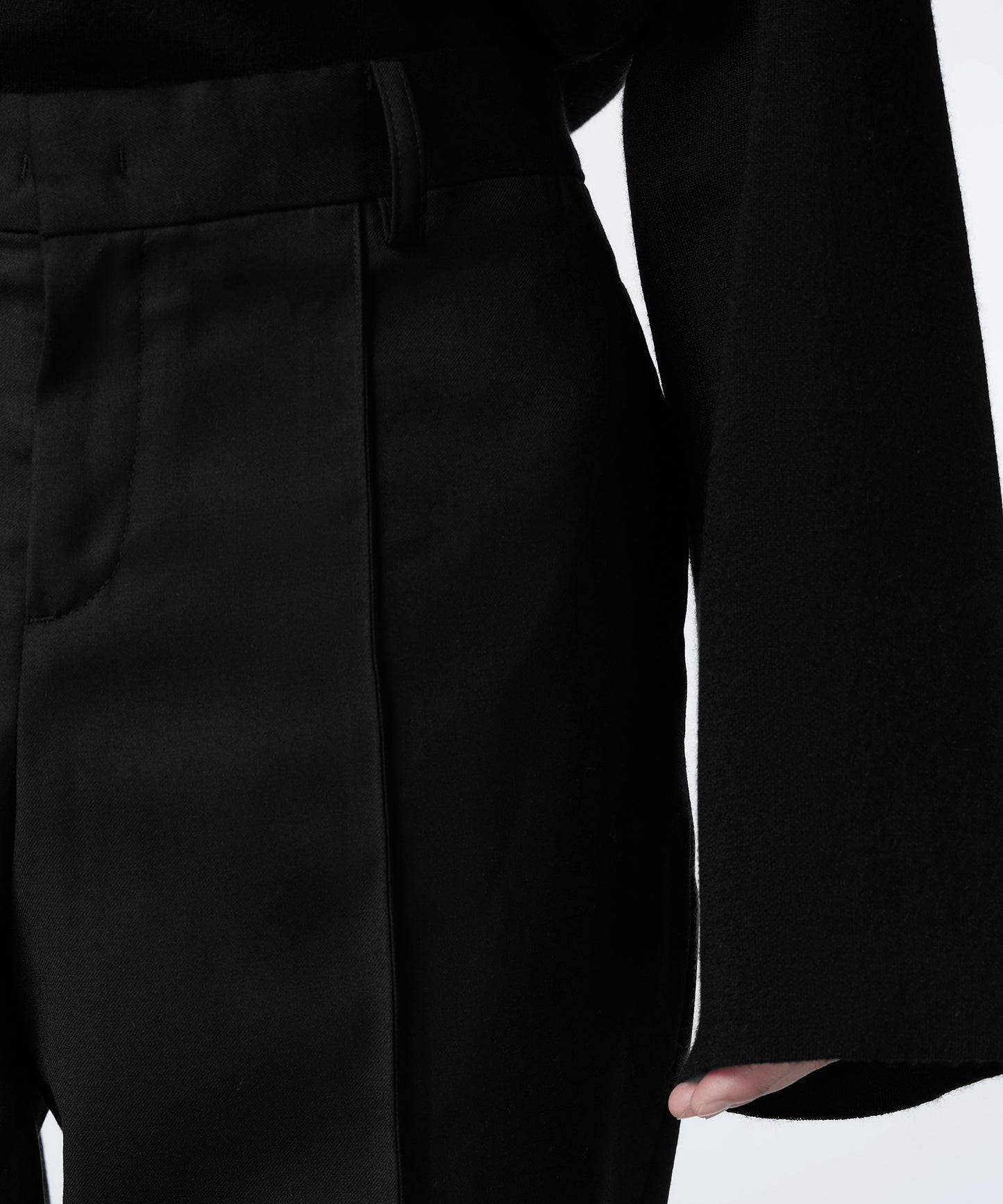 Exposed-seam Cropped Bootcut Trousers