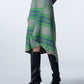 Plaid Double-sided Fishtail Skirt