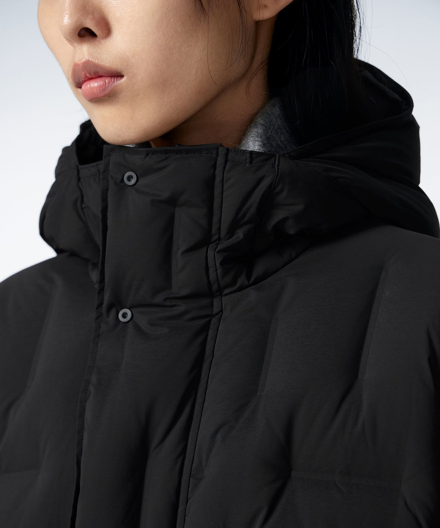 Bumpy Quilted Down Hooded Coat