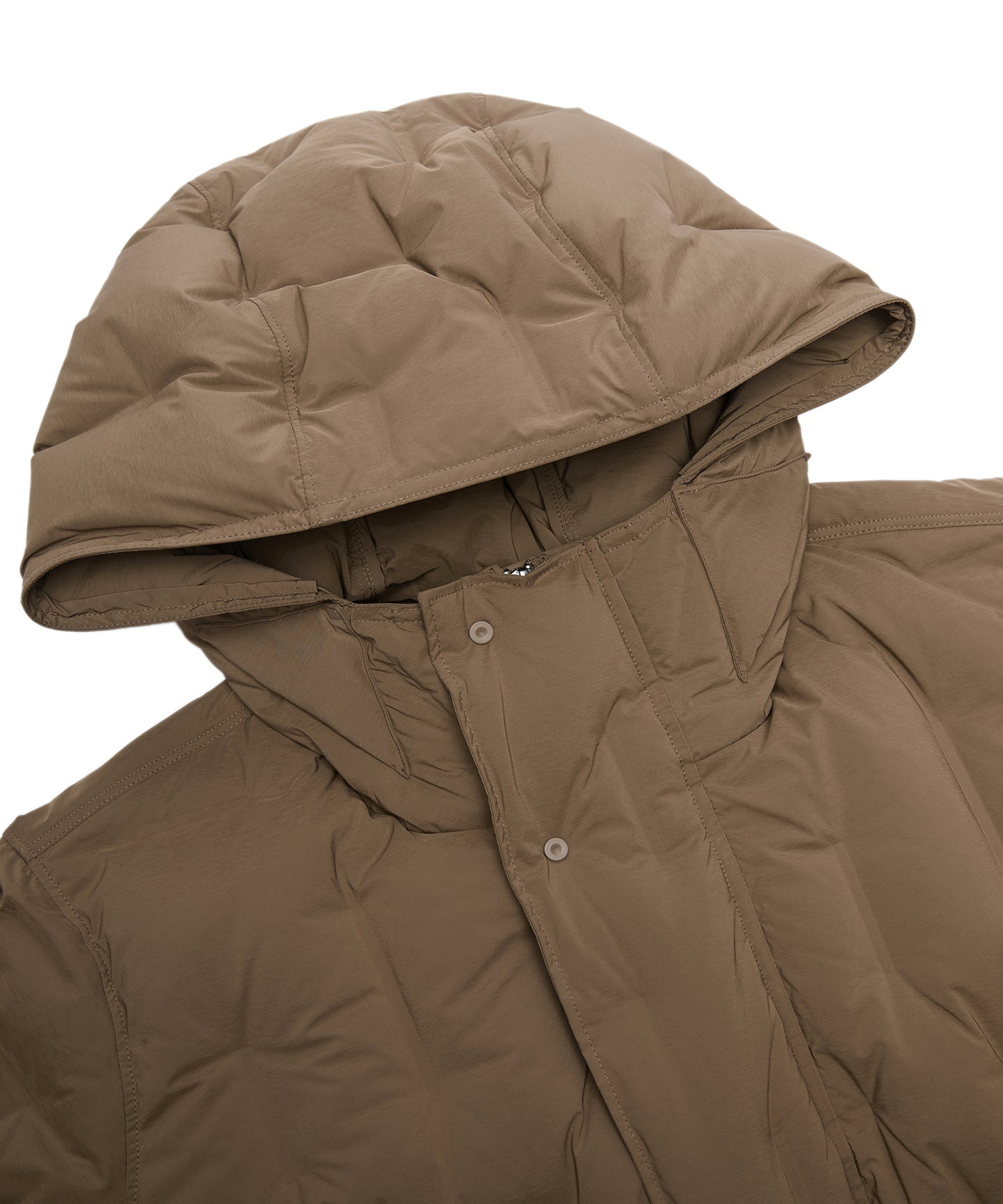 Bumpy Quilted Down Hooded Coat