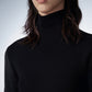 Spliced Ribbed High-neck Sweater