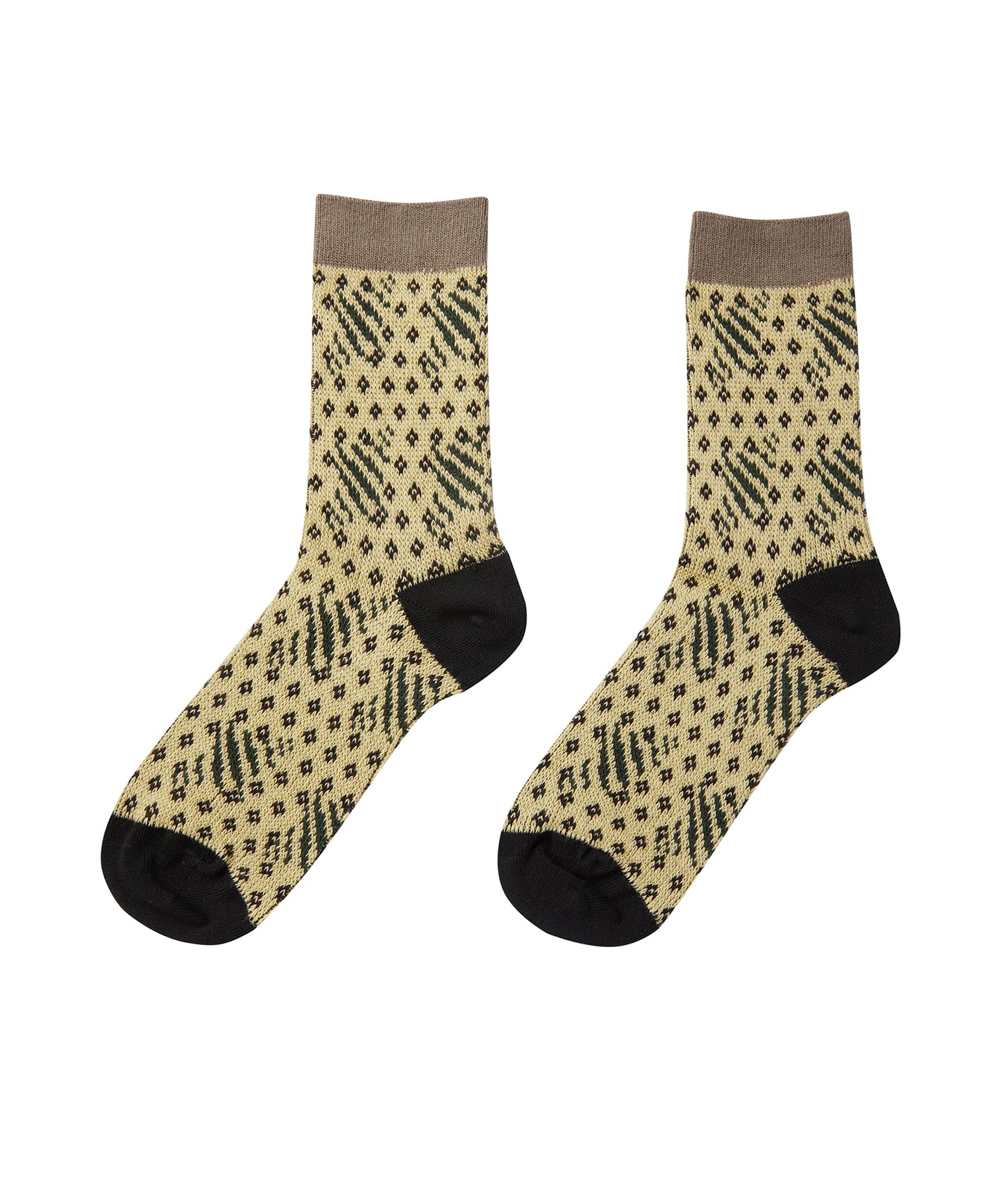 Geometric Patterned Stretch Cotton-blend Socks