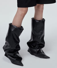 Covered Pointed-toe Boots
