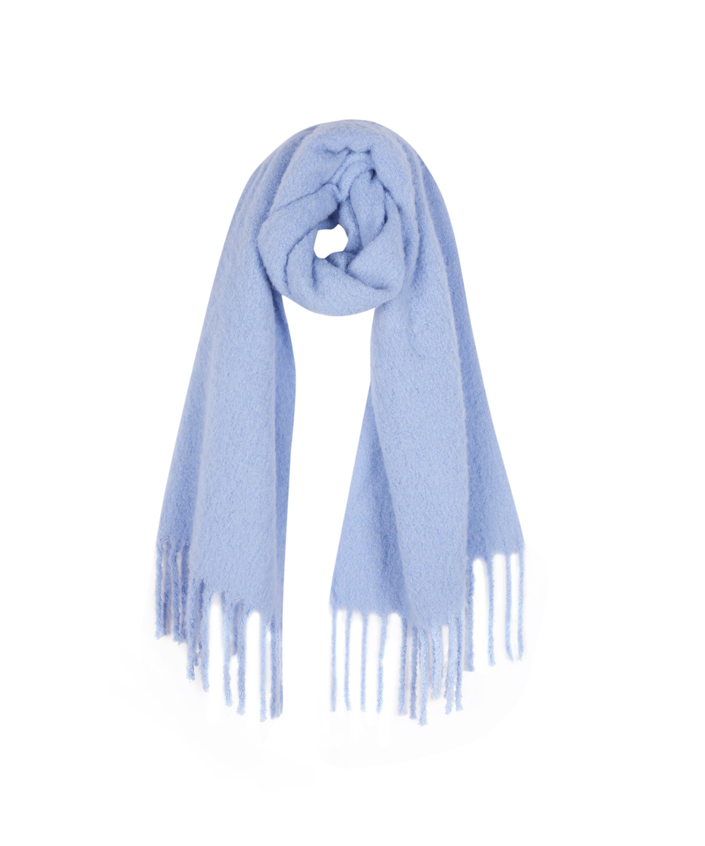 Solid-color Fringed Scarf