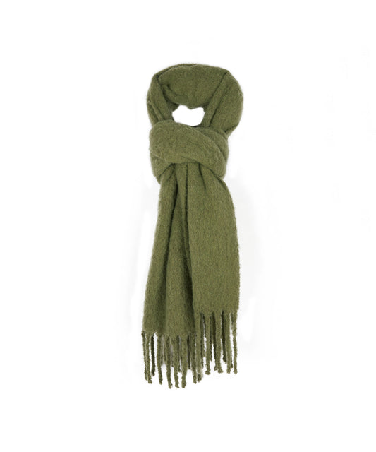 Solid-color Fringed Scarf