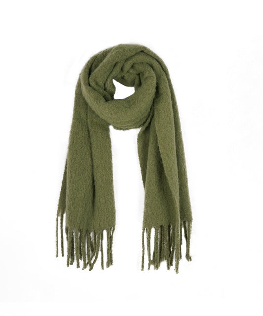 Solid-color Fringed Scarf