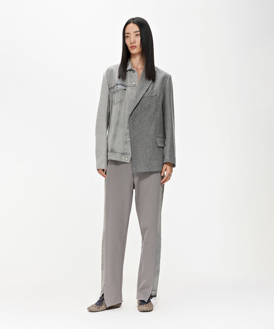 Panelled-denim Straight-leg Jeans