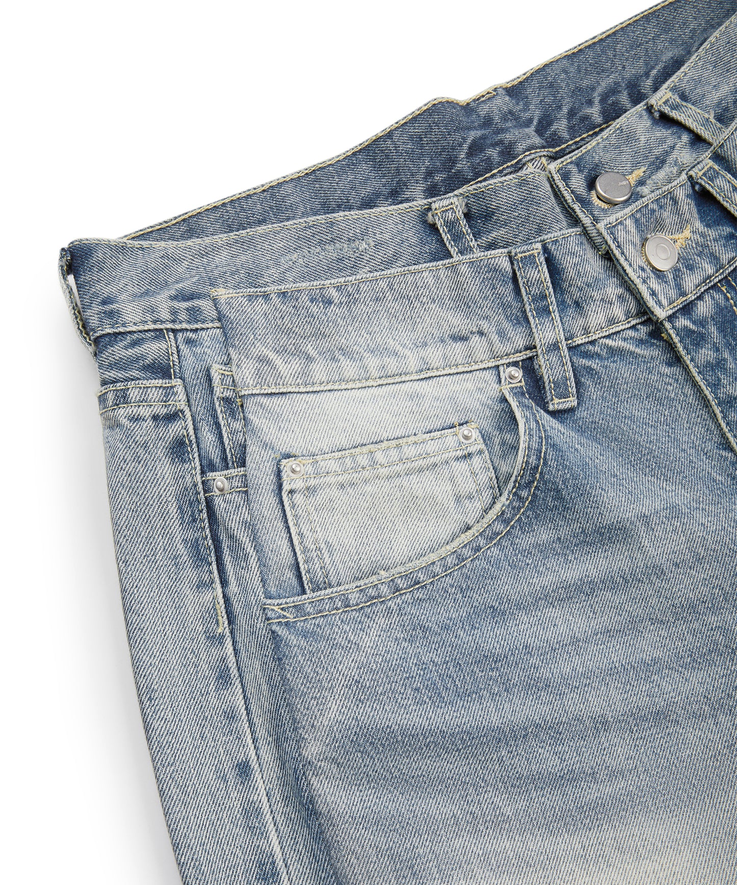 Double-waist Deconstructed Wide-leg Jeans