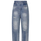 Versatile Distressed Tapered-leg Jeans