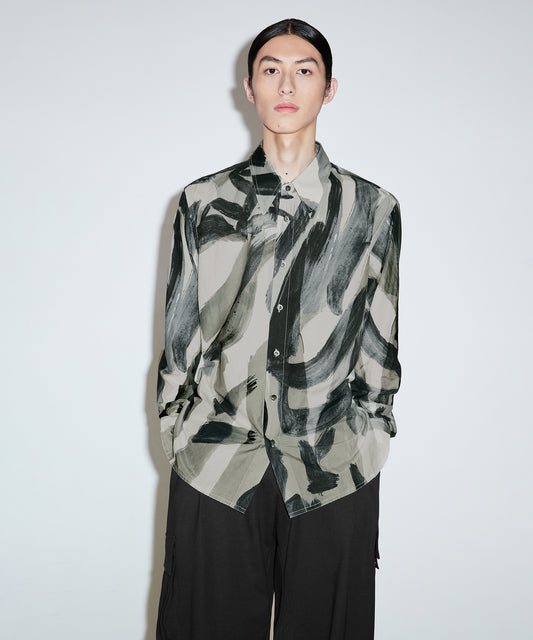 [CROQUIS]Abstract Lightweight Statement Shirt