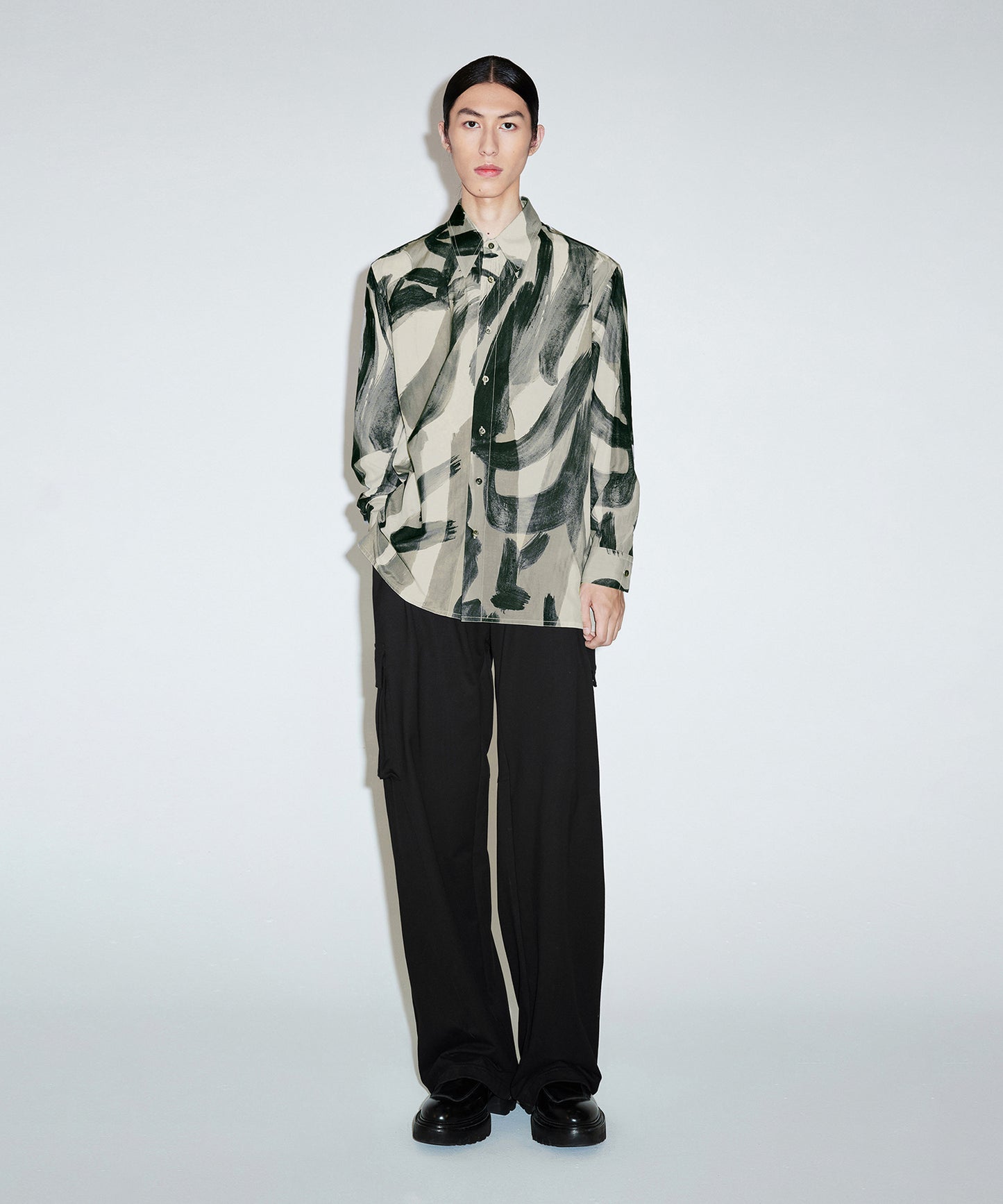 [CROQUIS]Abstract Lightweight Statement Shirt