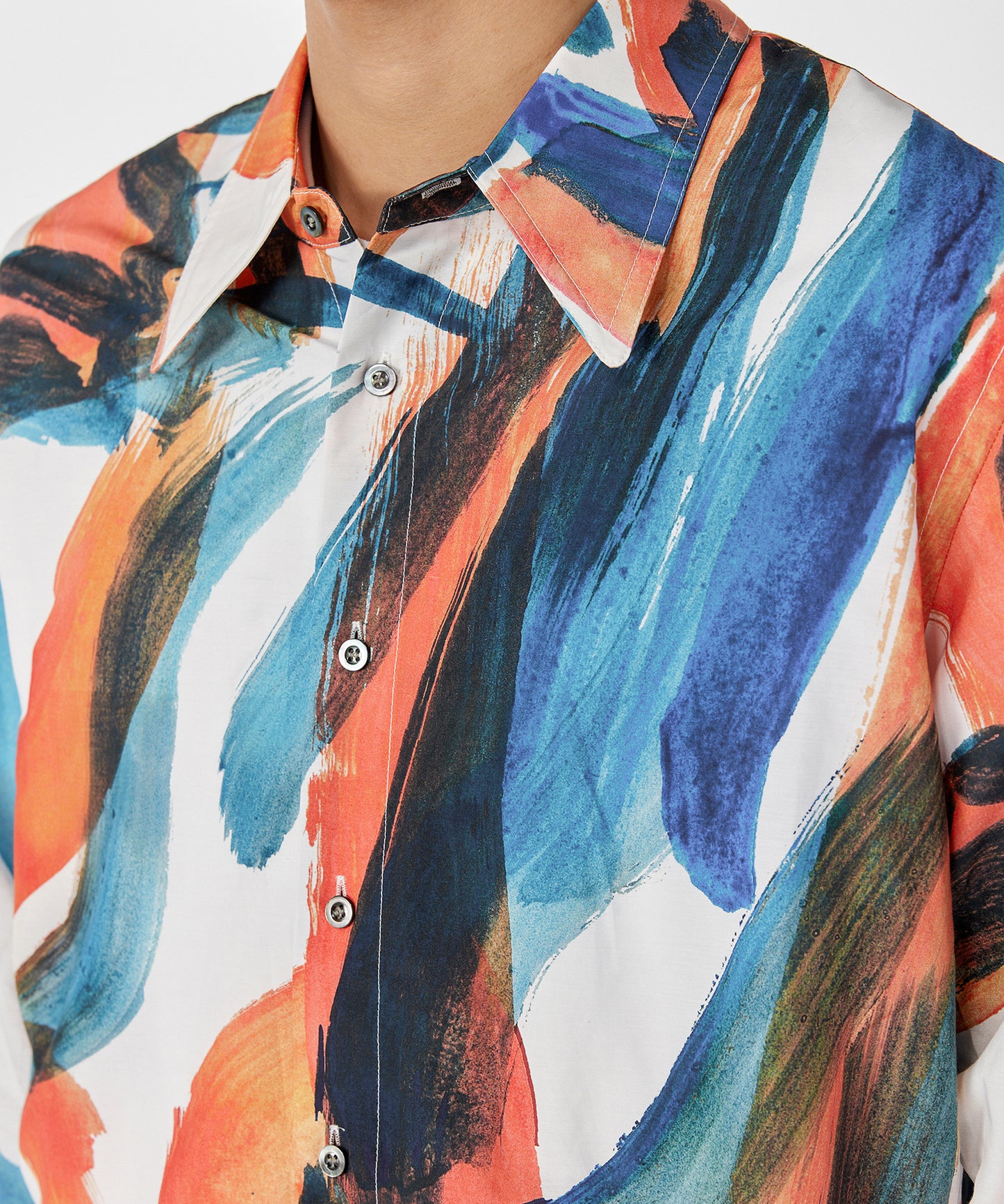 [CROQUIS]Abstract Lightweight Statement Shirt