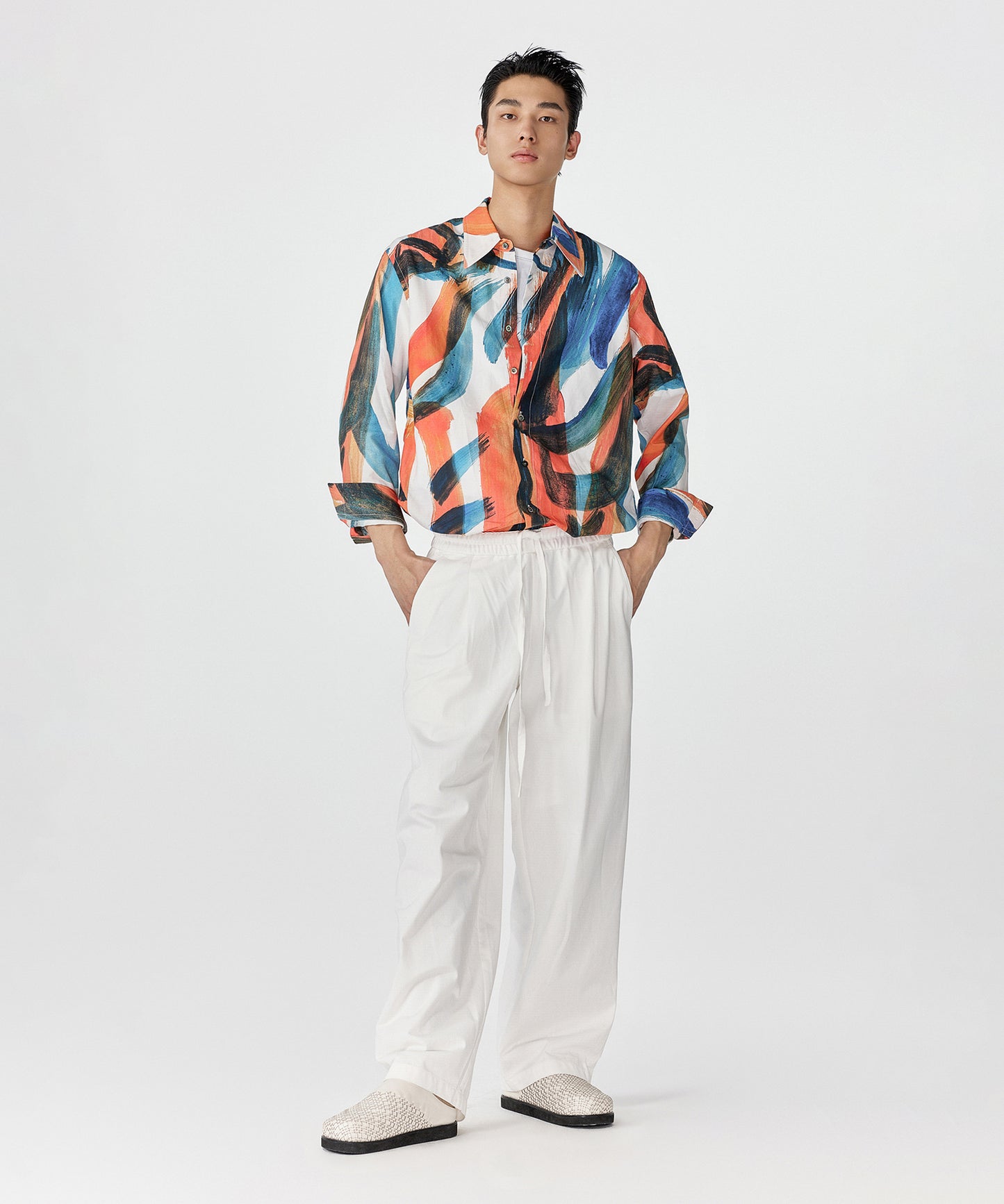 [CROQUIS]Abstract Lightweight Statement Shirt