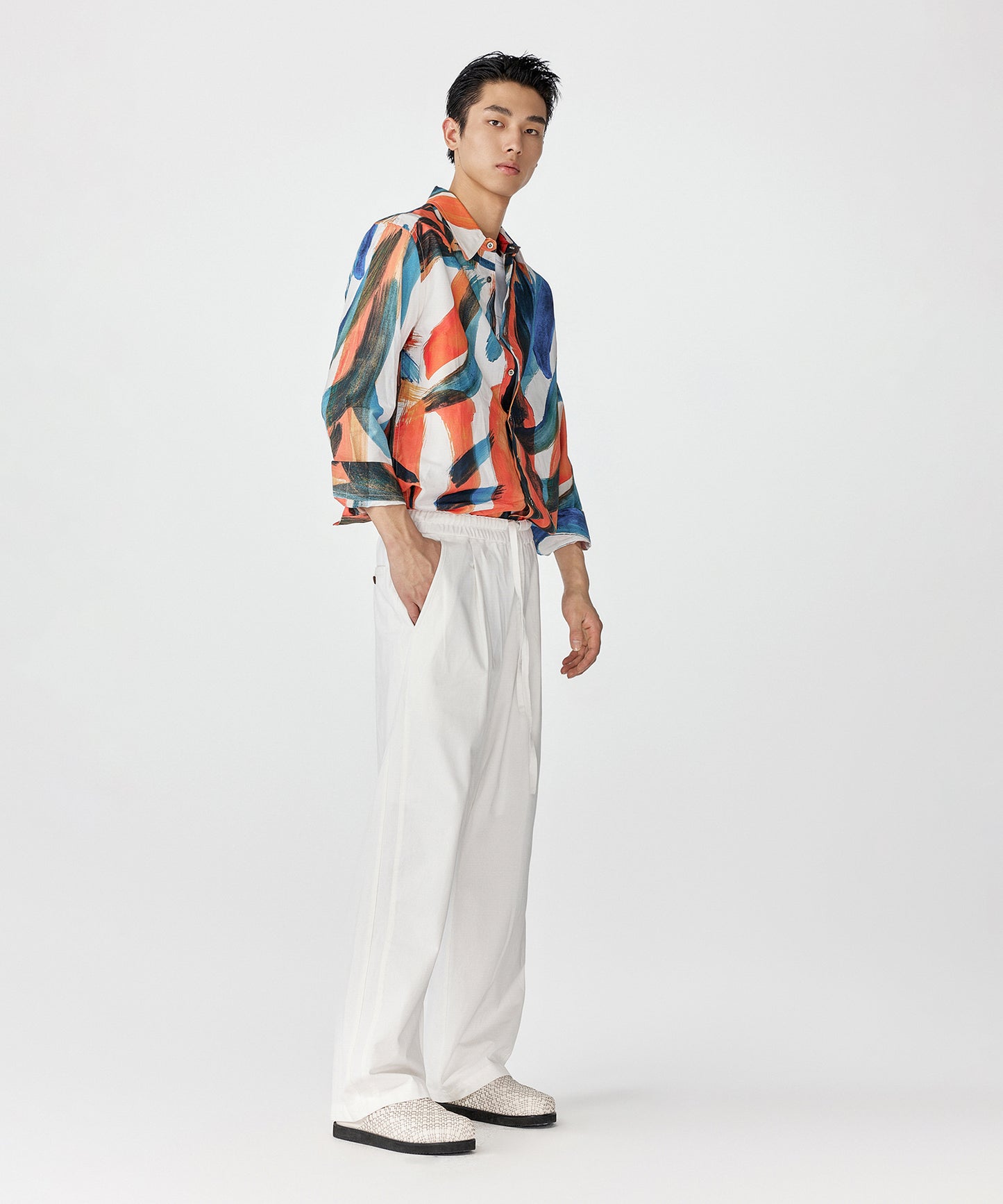 [CROQUIS]Abstract Lightweight Statement Shirt