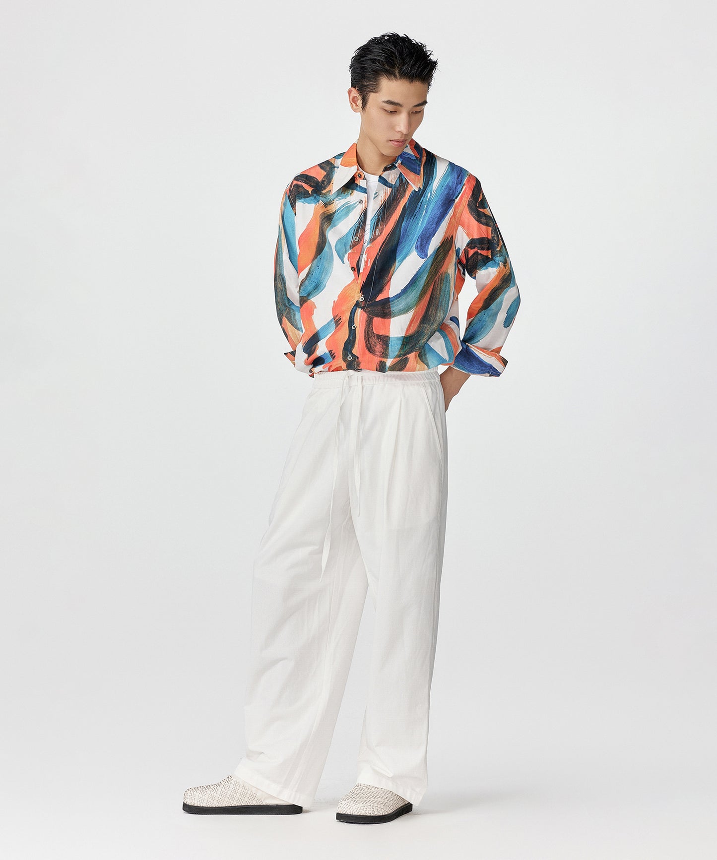 [CROQUIS]Abstract Lightweight Statement Shirt