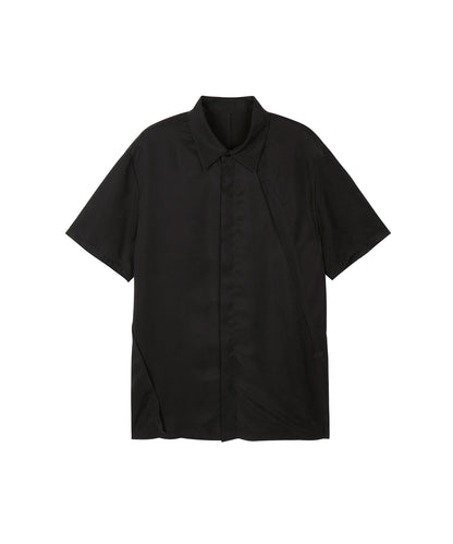 [CROQUIS]Embroidered-logo Drape Shirt