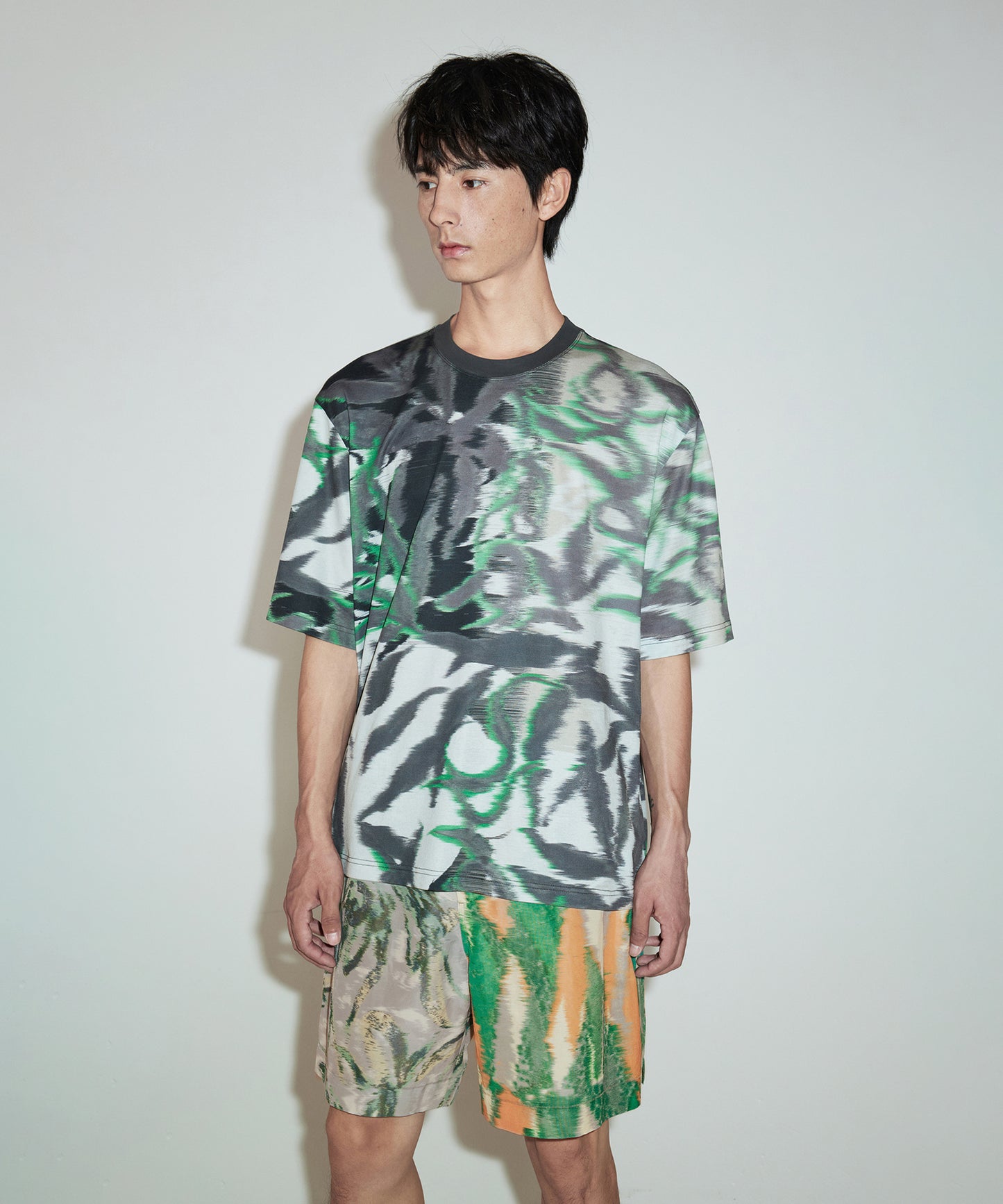 [CROQUIS]Breathable Botanical-print T-shirt