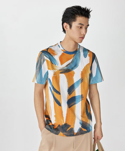 [CROQUIS]Hand-painted Abstract Tiger T-shirt