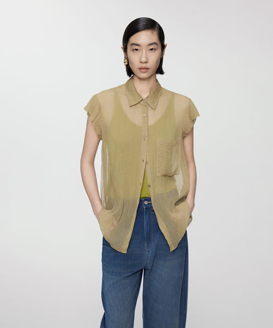 Sculpted Silk Georgette Shirt
