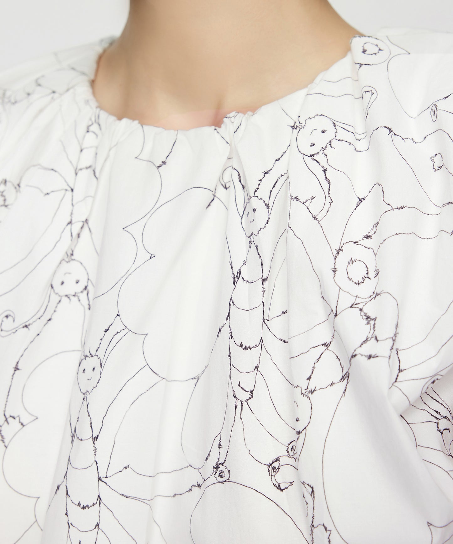Butterfly and Dragon Balloon Sleeve Shirt