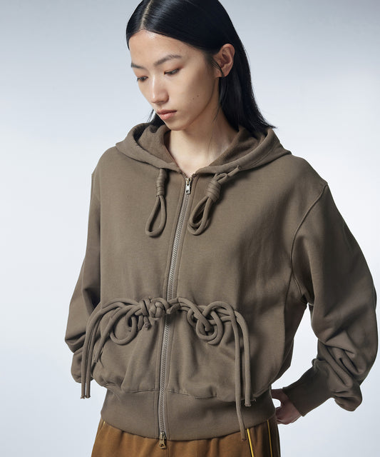 Unique Corded Zip-up Hoodie