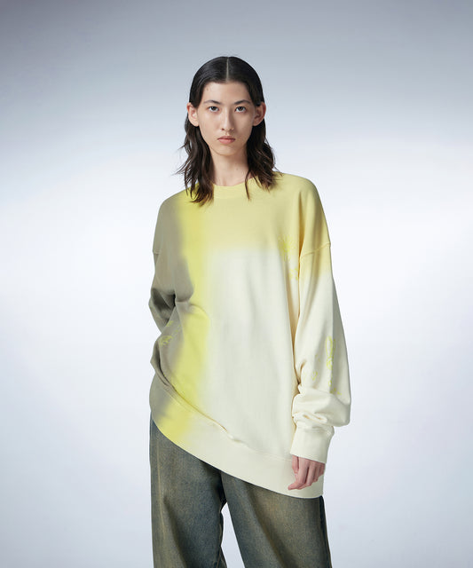 Gradient Color-block Oversized Sweatshirt
