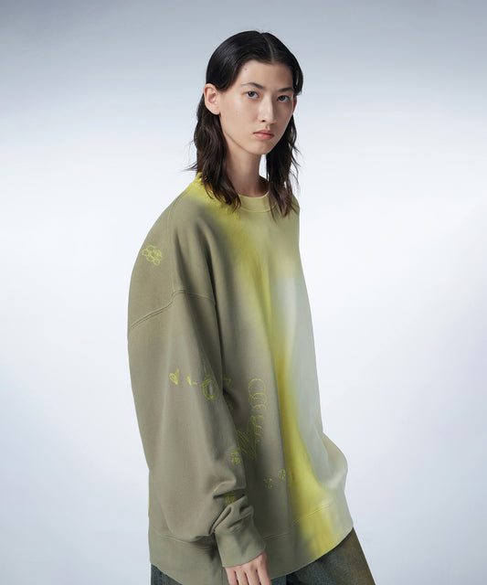 Gradient Color-block Oversized Sweatshirt