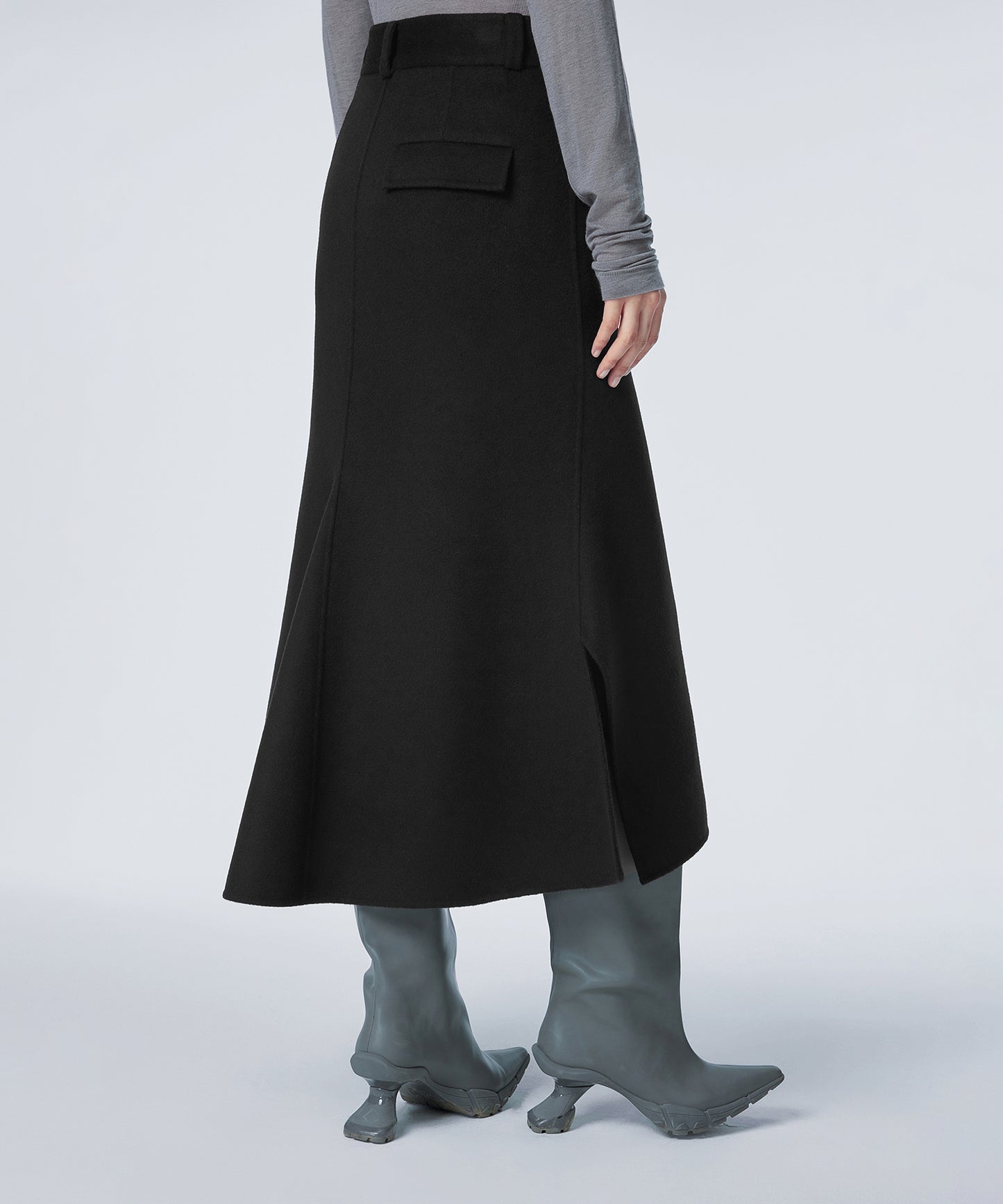 Asymmetric Wool Mermaid Skirt