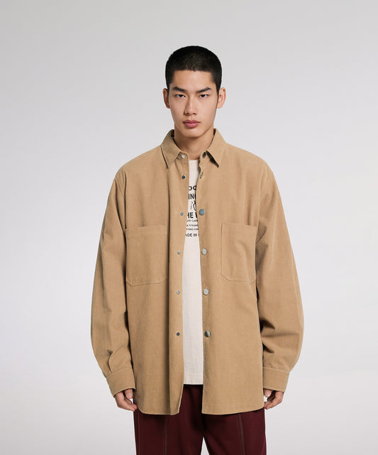 [CROQUIS]Reversible Corduroy & Geometric Pattern Jacket