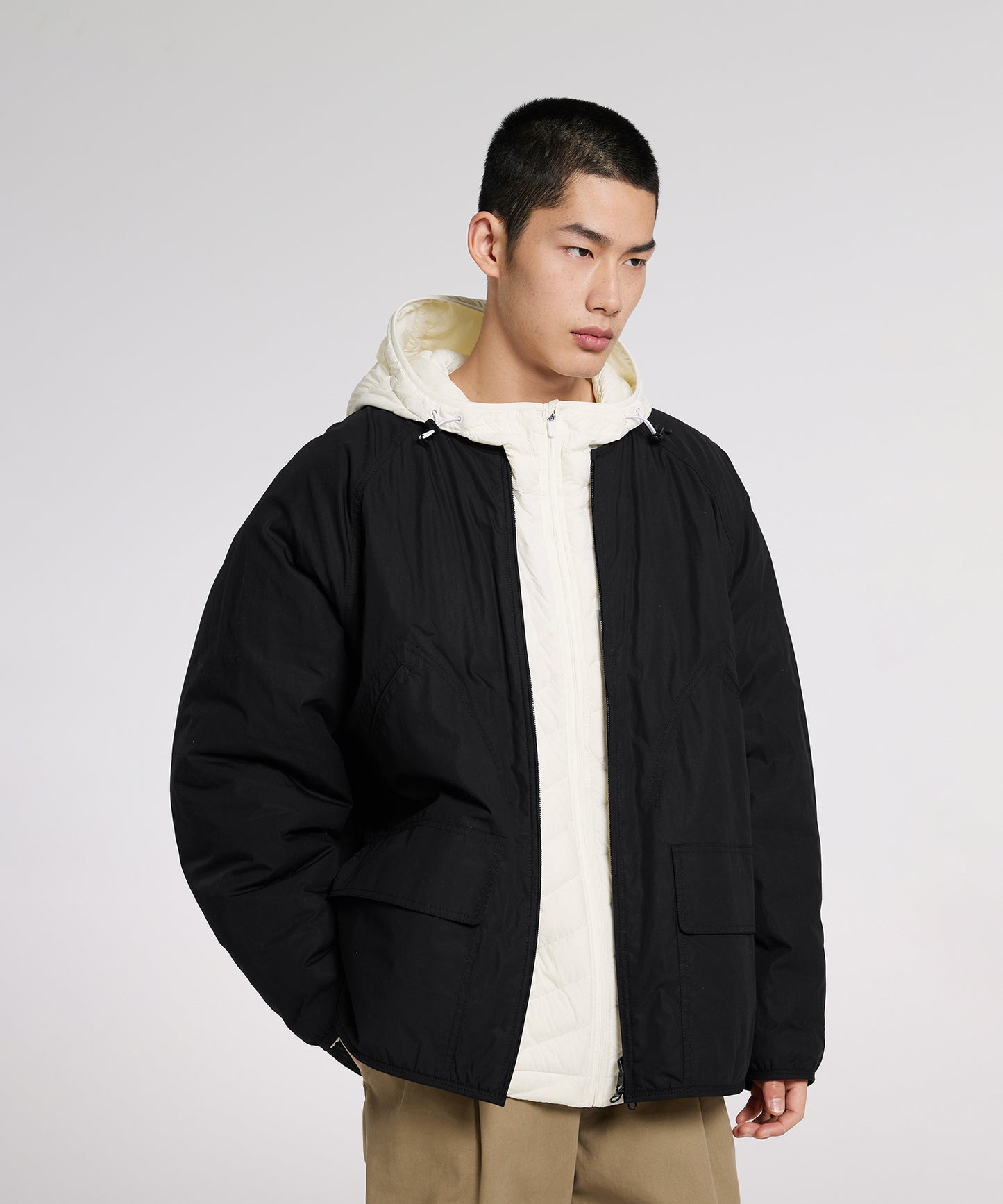 [CROQUIS]Reversible Round-neck Boa Jacket