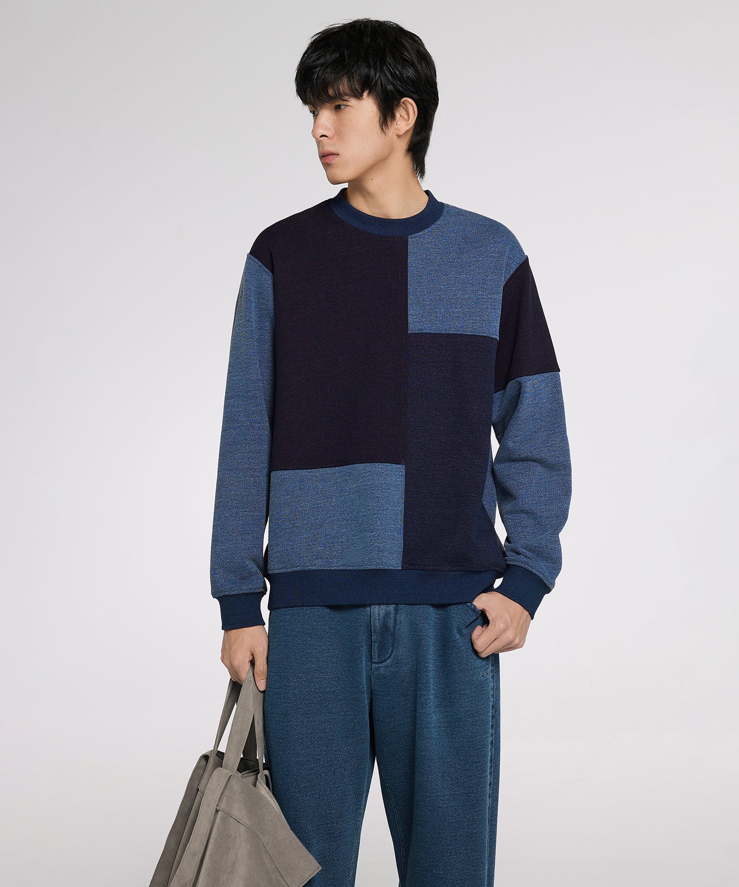 [CROQUIS]Color-block Warm Sweatshirt