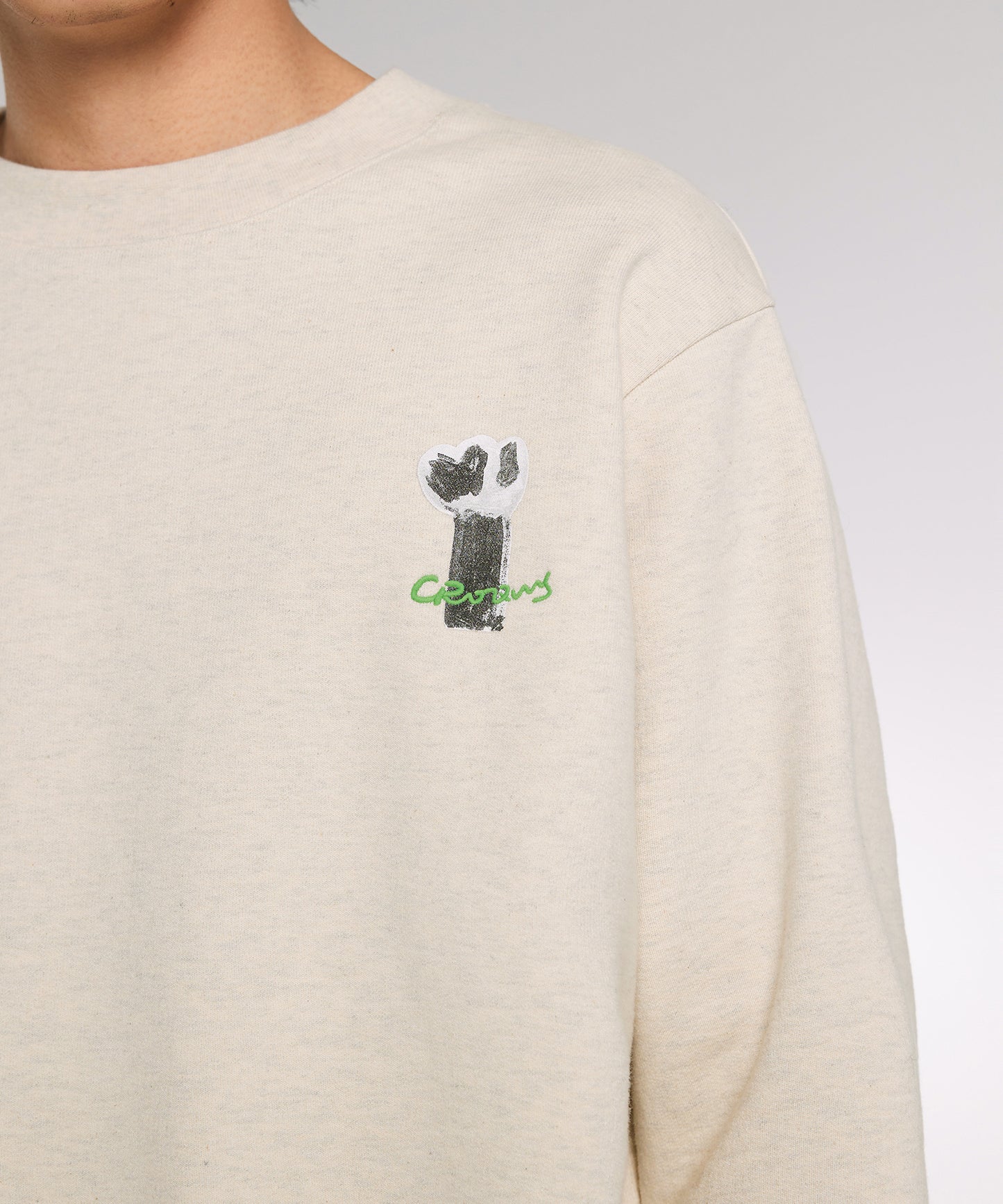 [CROQUIS]Whimsical Nature Print Sweatshirt