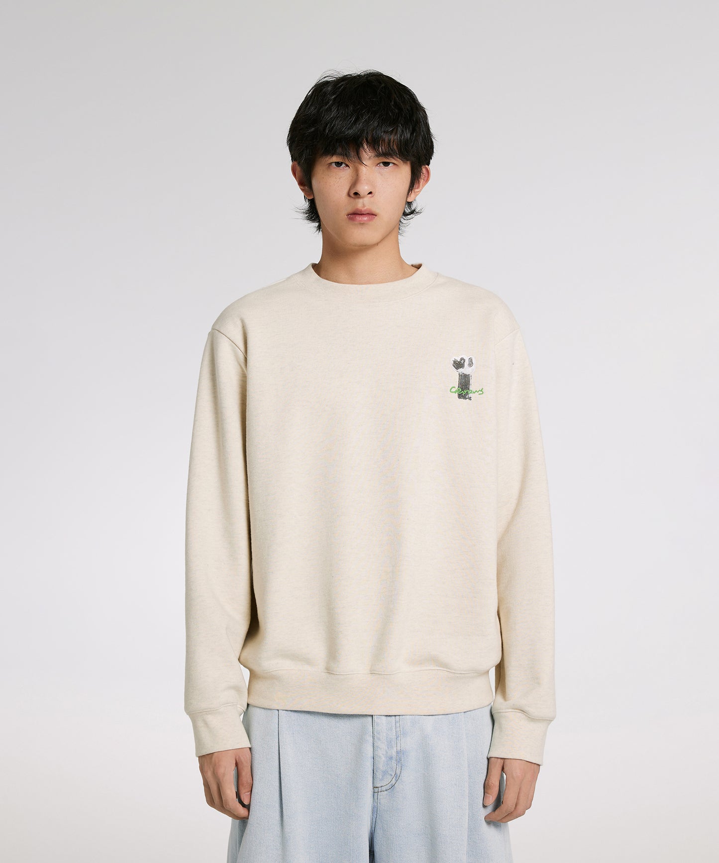 [CROQUIS]Whimsical Nature Print Sweatshirt