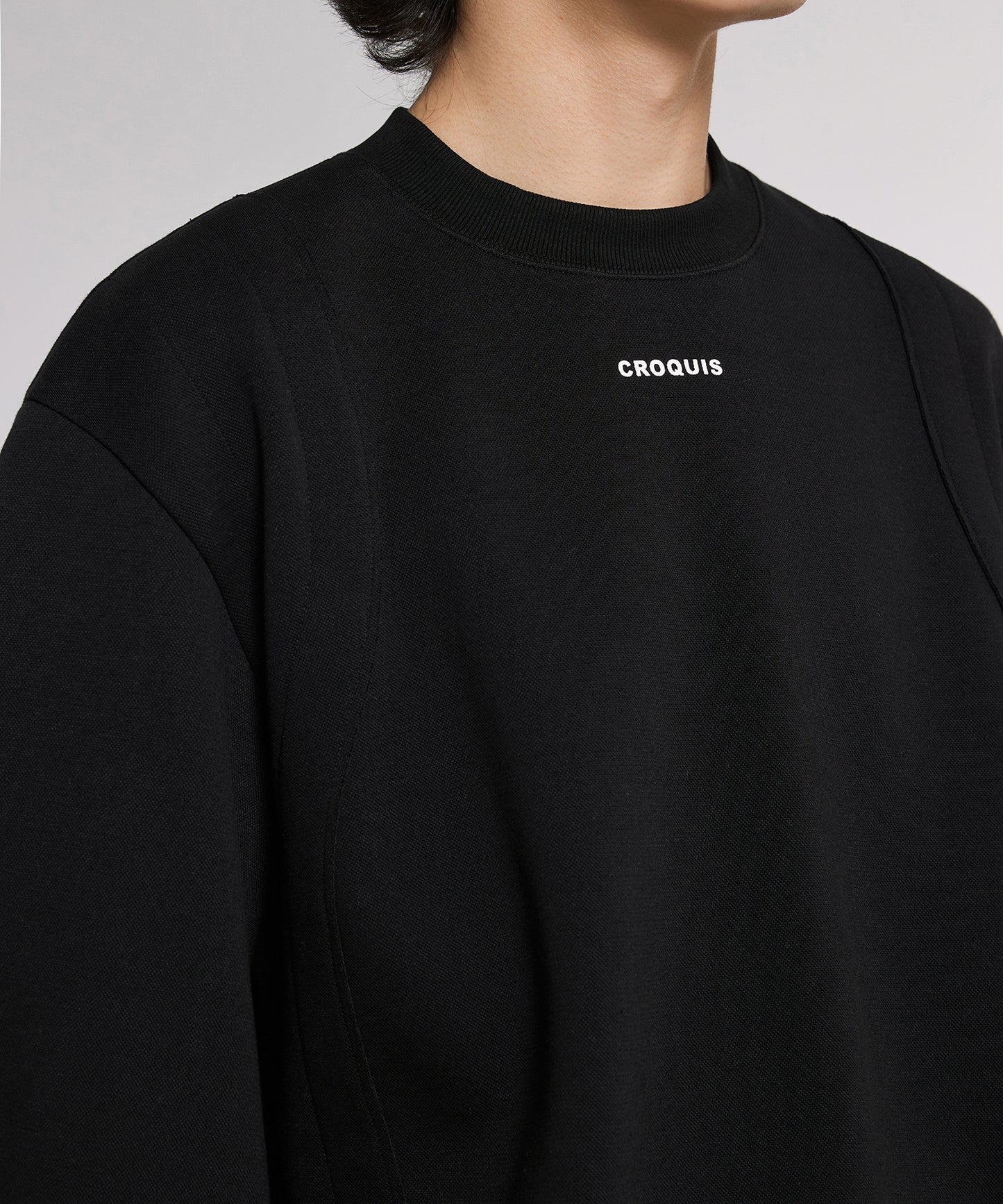 [CROQUIS]Curved Accent Logo Sweatshirt