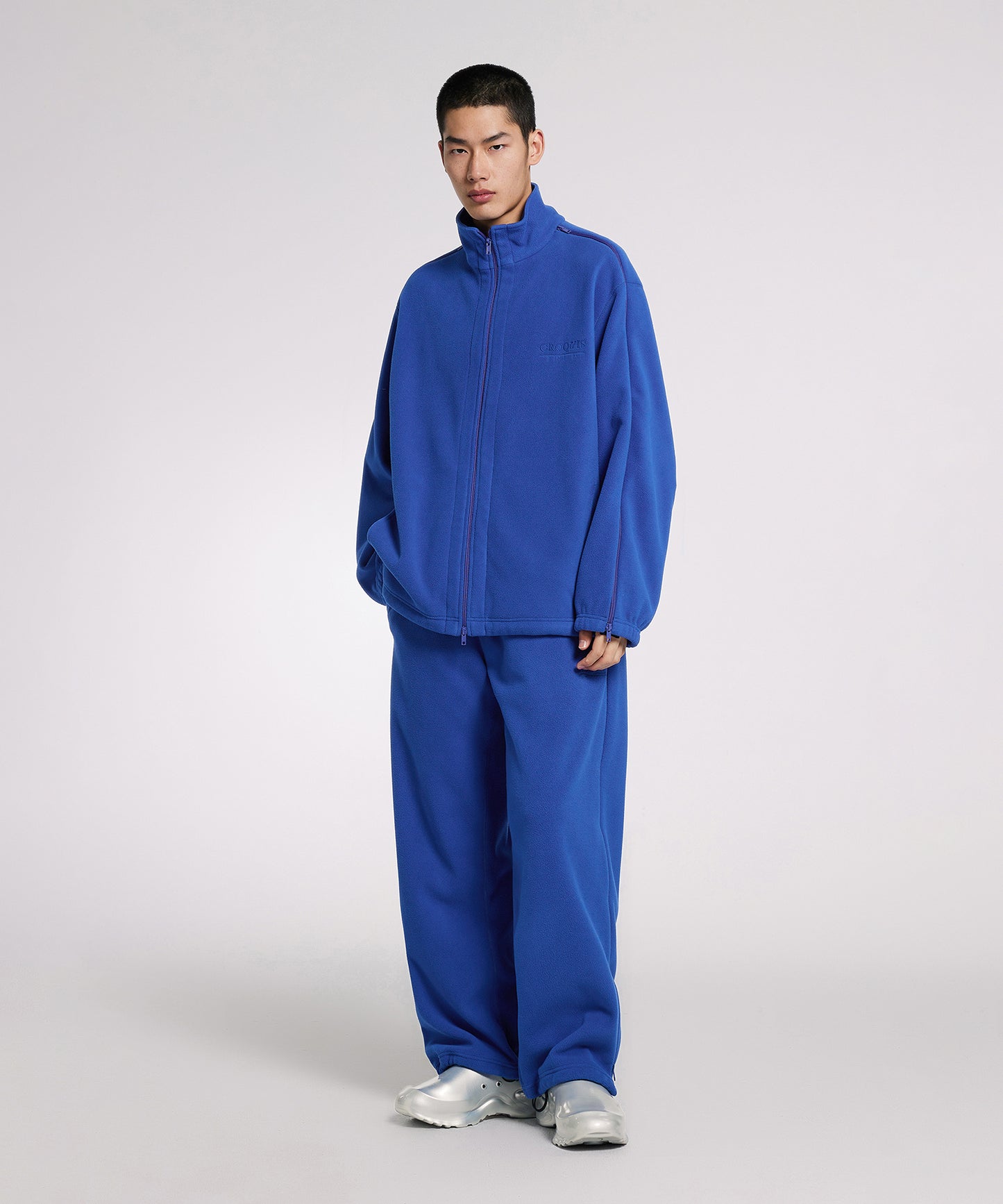 [CROQUIS]Double-zip Fleece Wide Pants