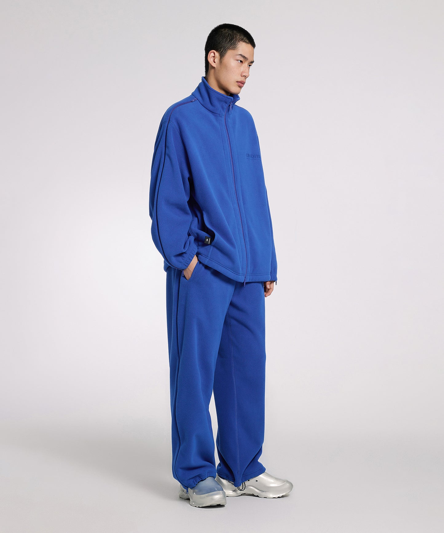 [CROQUIS]Double-zip Fleece Wide Pants