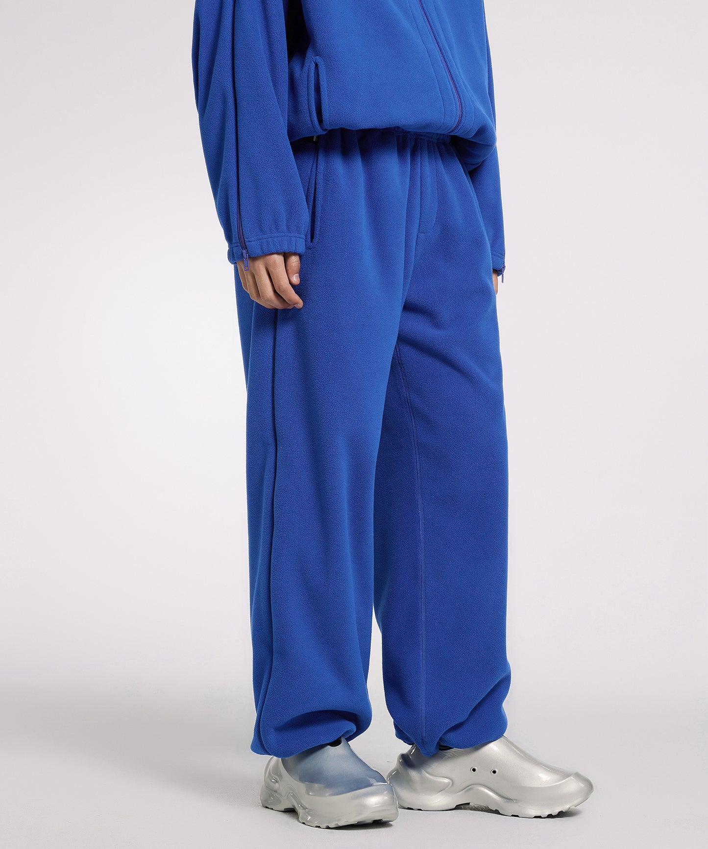 [CROQUIS]Double-zip Fleece Wide Pants