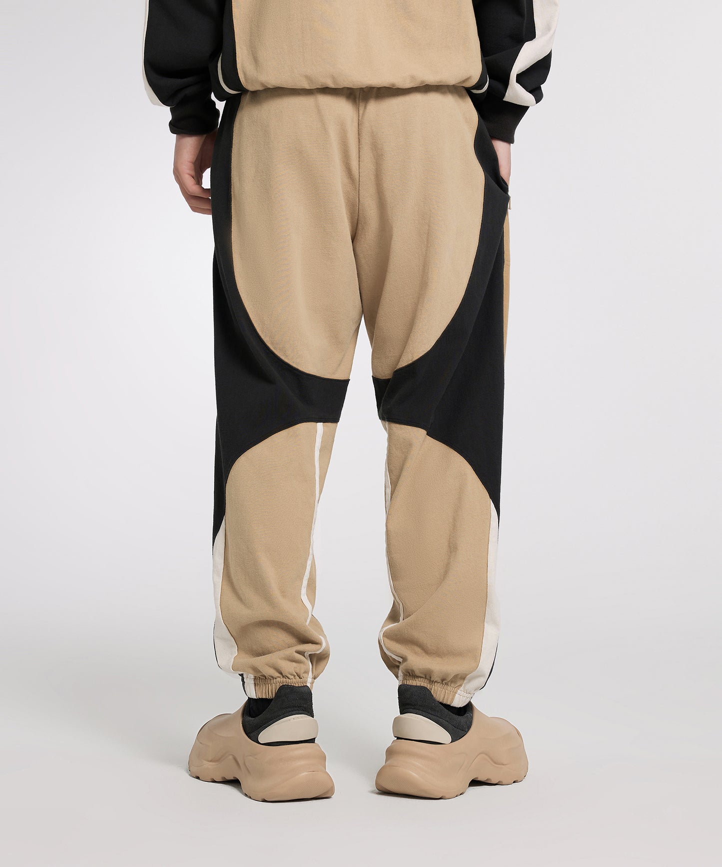 [CROQUIS]Color-block Zip-slit Jogger Pants