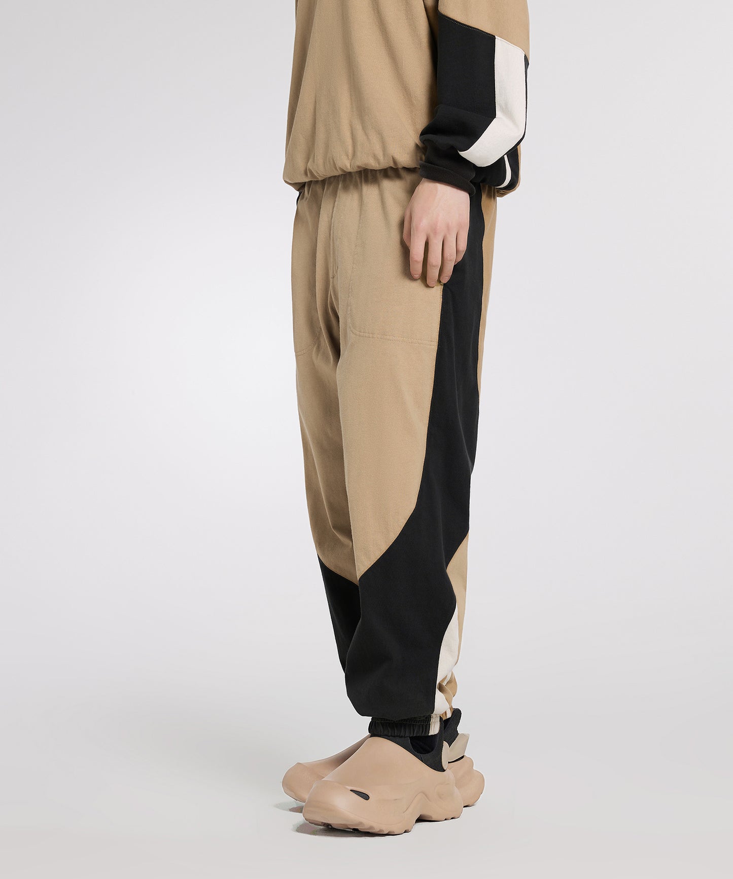 [CROQUIS]Color-block Zip-slit Jogger Pants