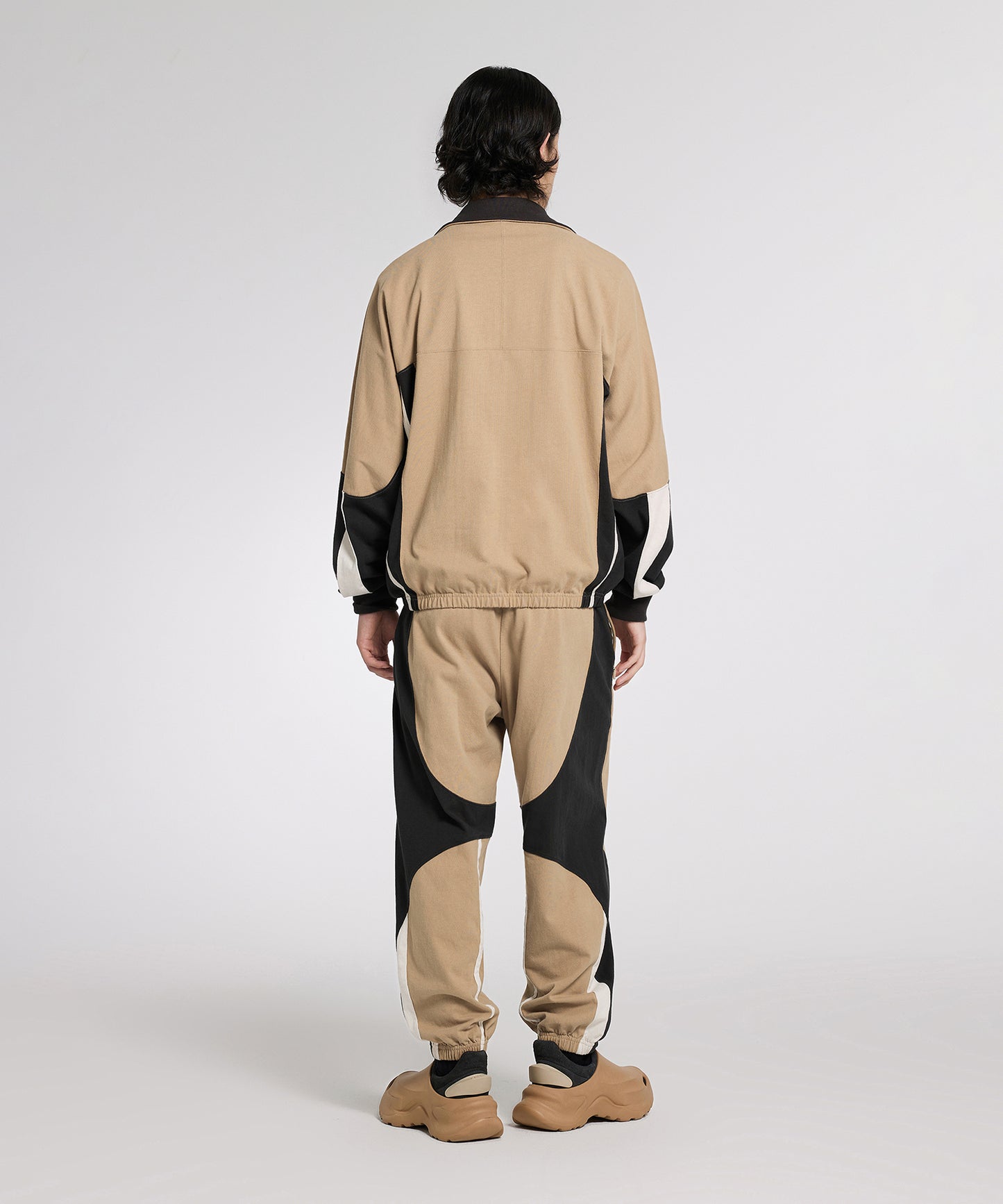 [CROQUIS]Color-block Zip-slit Jogger Pants