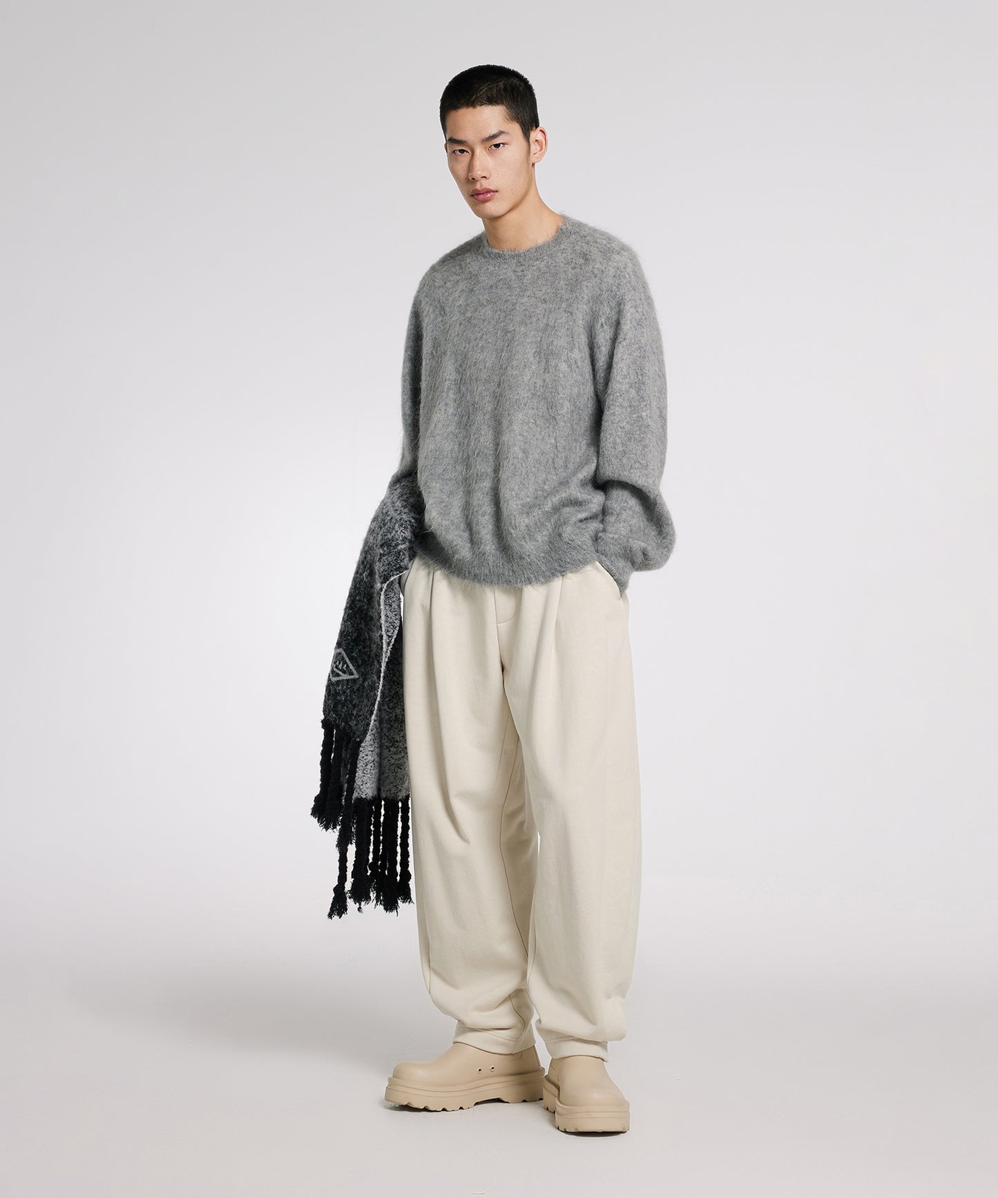 [CROQUIS]Relaxed-fit Tuck Sweatpants