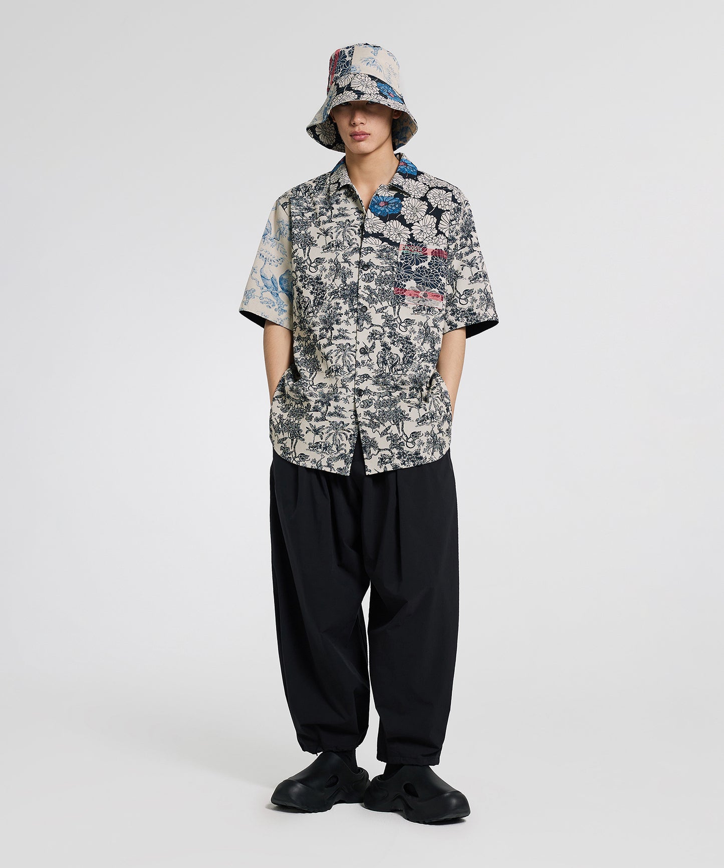 [CROQUIS]Floating Floral-jacquard Bucket Hat