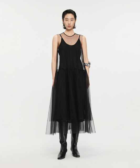 Ethereal Sheer Tulle Dress