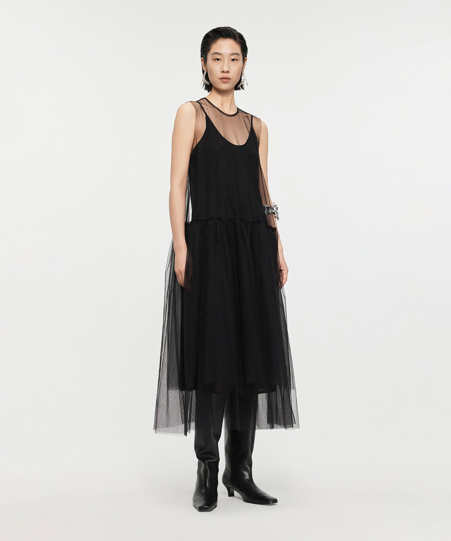 Ethereal Sheer Tulle Dress