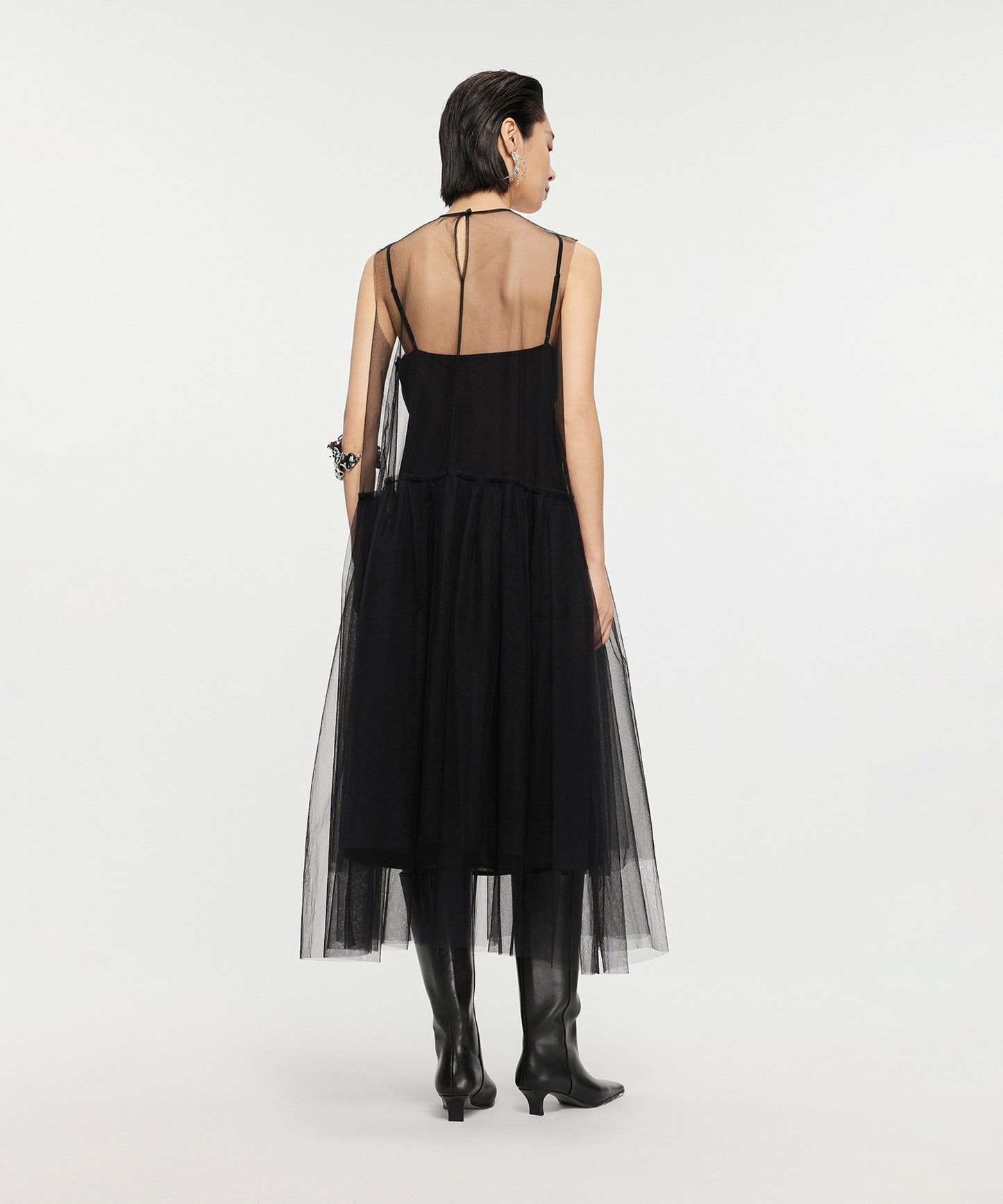 Ethereal Sheer Tulle Dress