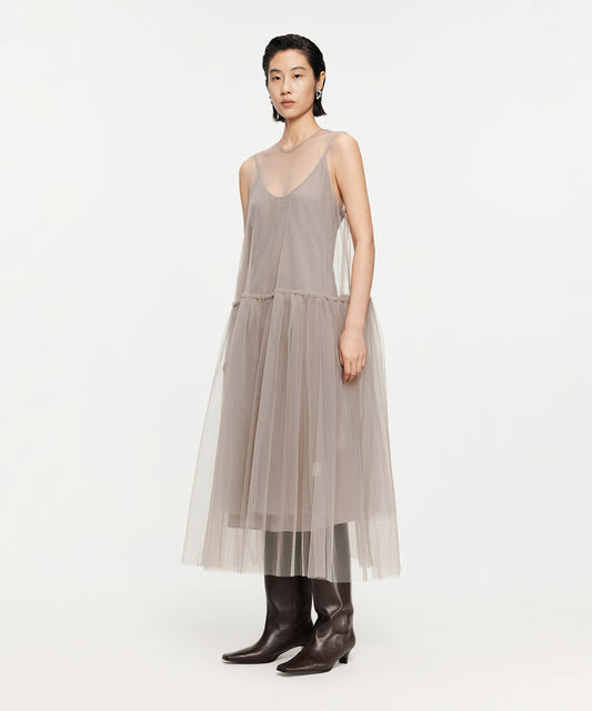 Ethereal Sheer Tulle Dress