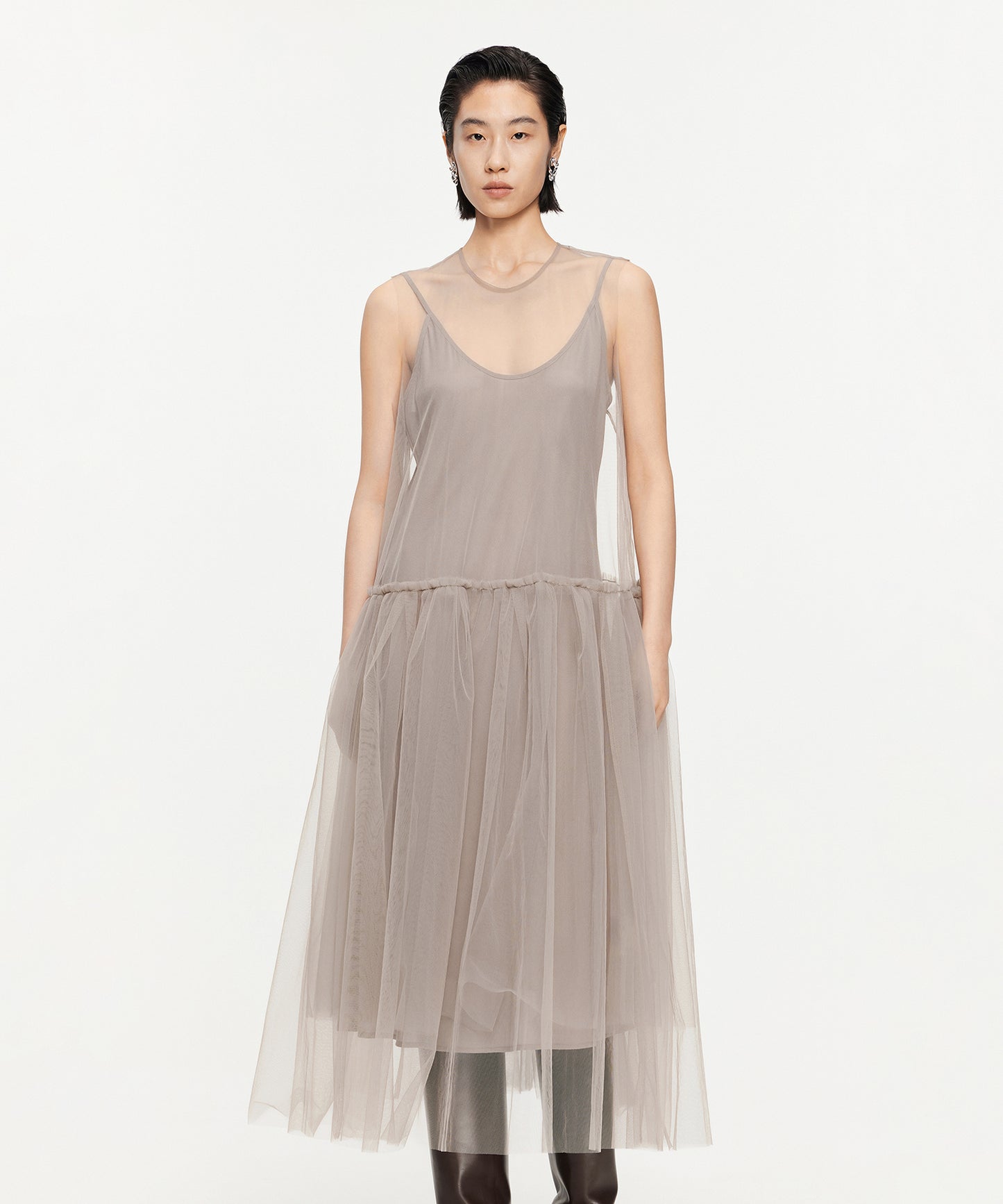 Ethereal Sheer Tulle Dress