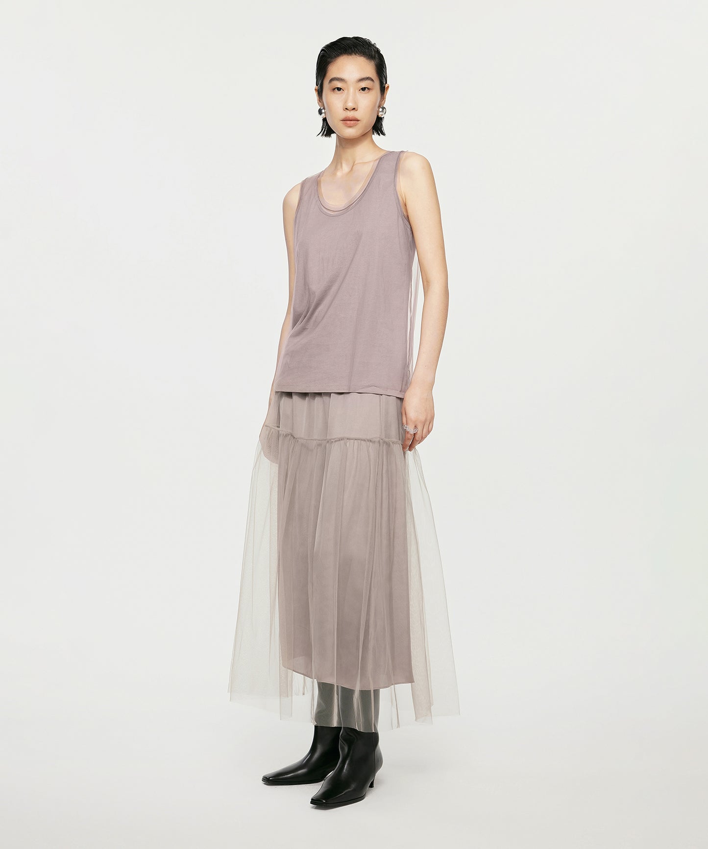 Light & Sheer Tulle Tank Top